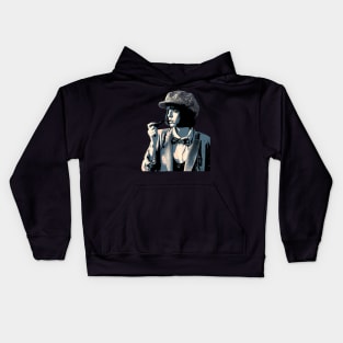 Girl Smoking Corncob Pipe Vintage Pastel Themed Kids Hoodie